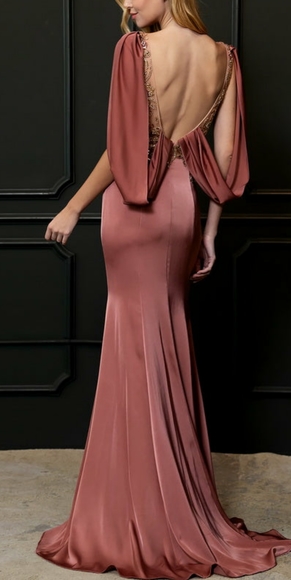 COPY - Rose pink off shoulder formal evening bridesmaid mother of the bride dre… - Picture 4 of 8